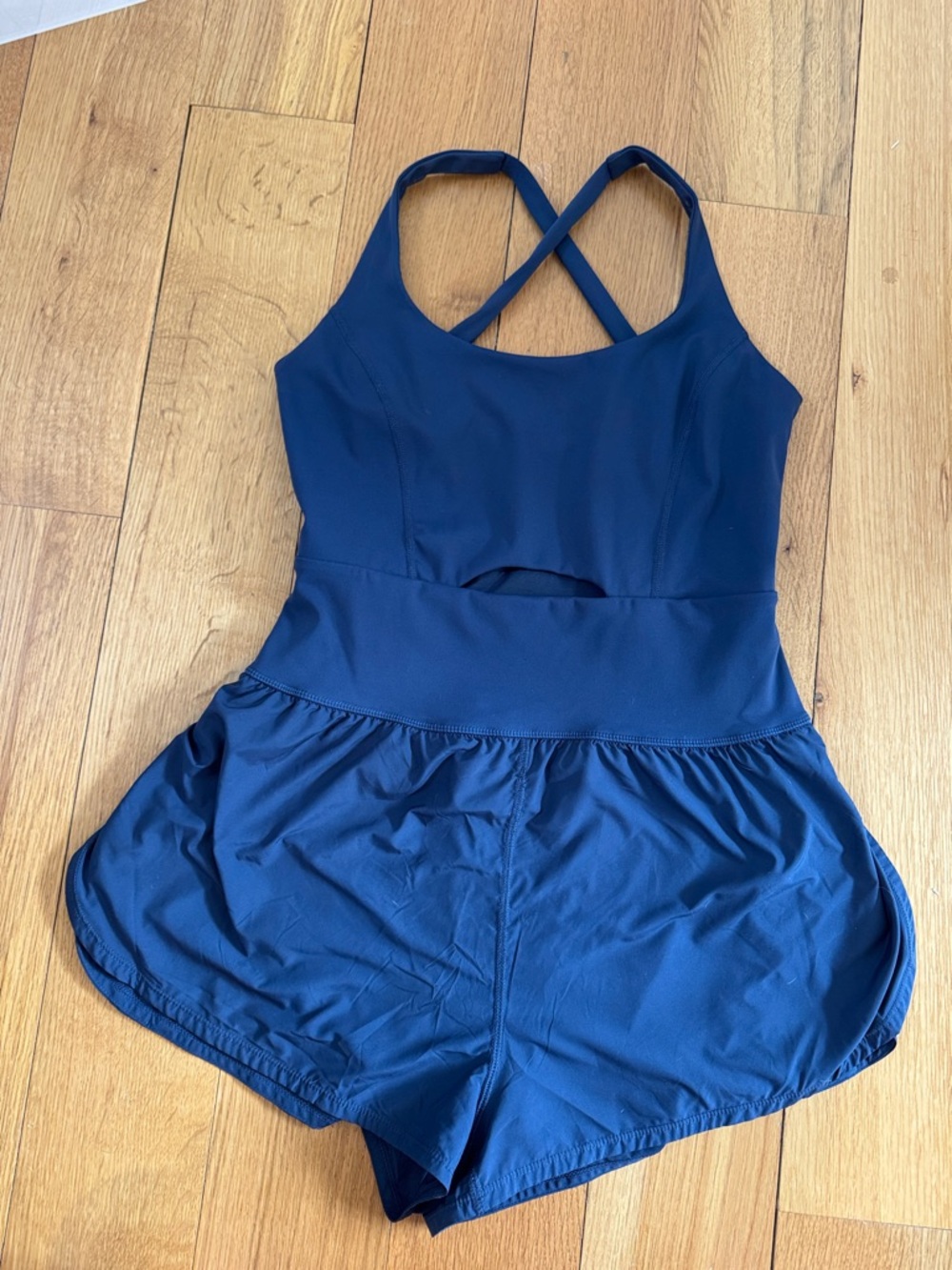 FP MOVEMENT righteous onesie—Navy Crossback Active Romper